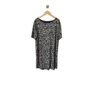 J. Jill Wearever Collection Maxi Lounge Dress XL Black Gray Short Sleeve‎